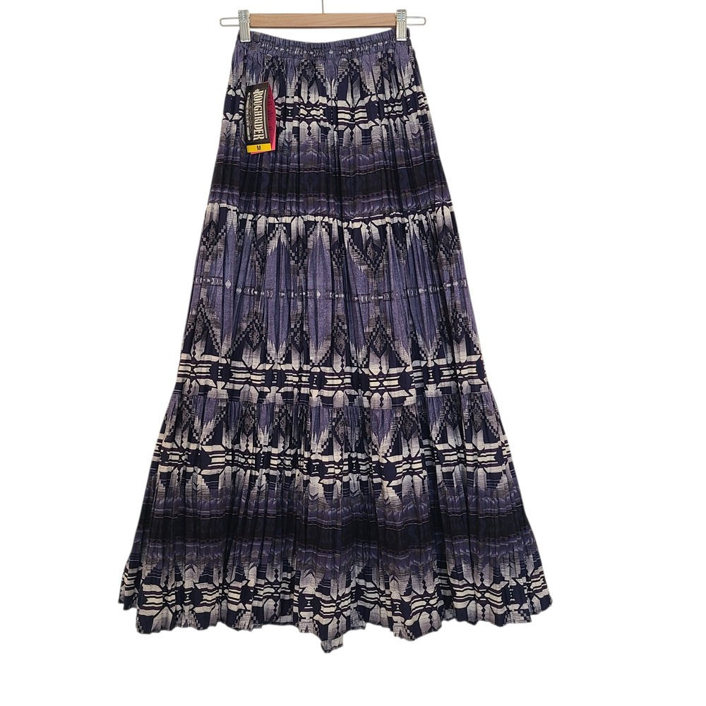Roughrider by‎ Circle T Vintage Southwestern Maxi Skirt Blue Cotton NWT Medium